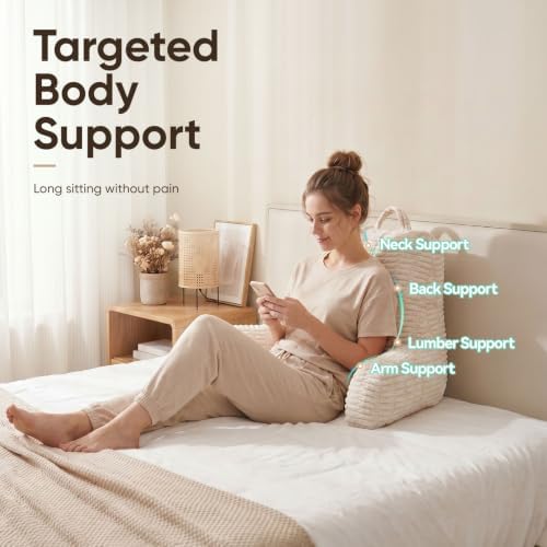 21"H Large Reading Pillow, Backrest Pillow with Floor Cushion Pillow