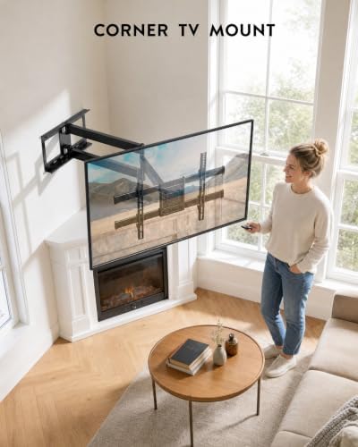 BONTEC Corner TV Wall Mount with Extra Long 40.9” Extension Arm,Tilt Swivel