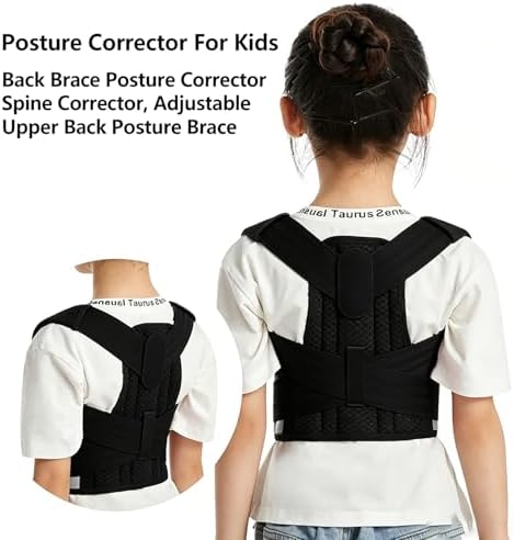 Back Brace Posture Corrector Kid Teenagers,Adjustable Upper Back Straightener Lumbar Support Belt for Hunchback Correction Pain Relief,Breathable Spine Support Brace Spine Corrector