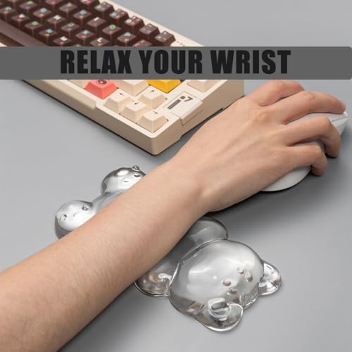 Ergonomic Gel Mouse Wrist Rest – Clear Cute Bear Mouse Wrist Rest