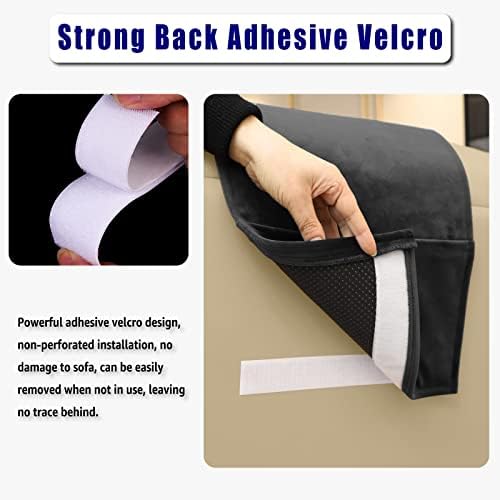 Velvet Recliner Headrest Pillow, Non-Slip Neck Support, Black