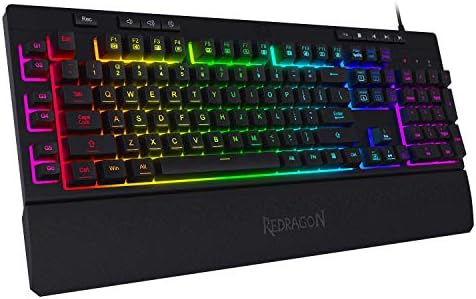 Redragon K512 RGB Membrane Gaming Keyboard, 6 Macro Keys & Easy Media Wheel