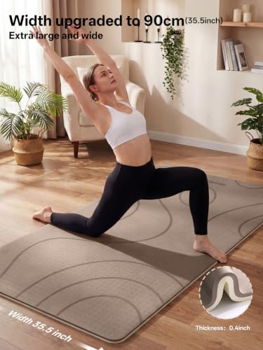 EaseUp Large Yoga Mat 73x35.5x0.4",10mm Thick Non-Slip for Home Workout