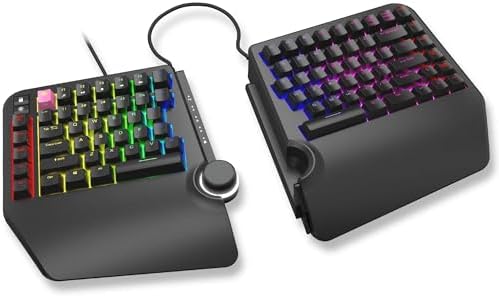 Cloud Nine ErgoTKL Ergonomic Tenkeyless Mechanical Keyboard for PC – Kailh Brown – TKL RGB Backlit Ergo Split Key Board