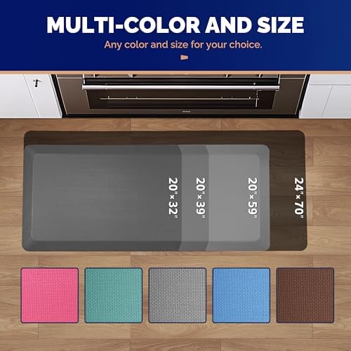 FEATOL Anti Fatigue Mat for Standing Desk & Kitchen Floor, 9/10 Extra Thick