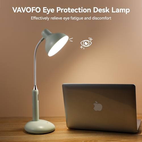 VAVOFO Wireless Touch Control Desk Lamp 6781-2700-7000K Color Temperature, 700LM, Eye-Caring LED Desk Light with USB-C Charging, Adjustable Brightness, 360° Gooseneck, 2.5hrs Wireless Use (Green)