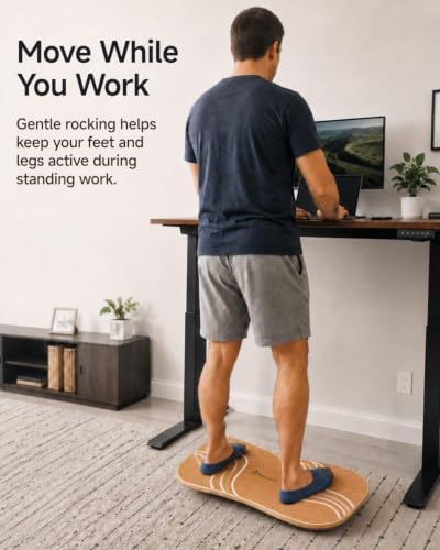 Rocalt Standing Desk Balance Board, Anti Fatigue Cork Wobble Board