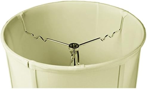 12”x14”x15" Prestige Drum Lampshade with Brass Spider Fitter - Perfect for Table and Desk lamps - Medium Drum Cylinder, Eggshell Shantung Fabric
