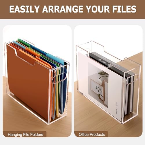 Acrylic File Folder Organizer, Letter Size Hanging File Organizer