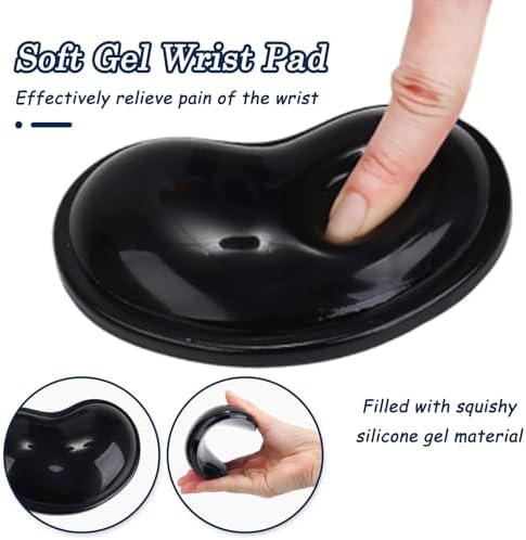 Gel Keyboard & Mouse Wrist Rest Set - Keyboard Wrist Rest Pad & Mouse Support for Office Gaming Pad Computer Laptop Ergonomic Comfortable Pain Relief- Pad Set (Mouse Support Set)
