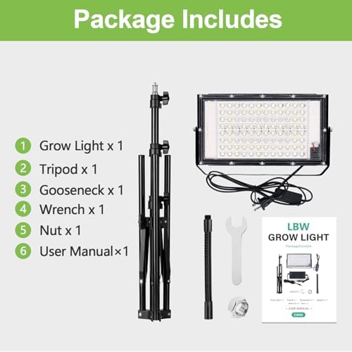 LBW Grow Lights for Indoor Plants, Full Spectrum 96 LEDs Plant Grow Light