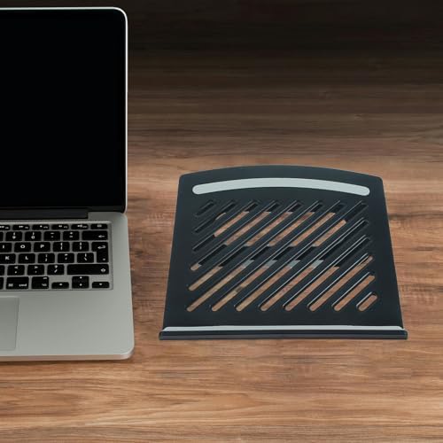 Beavorty Foldable Ventilated Laptop Riser Stand for Desk, Adjustable Height Computer Stand with Stable Base for Overheating Prevention, Portable Multi-Angle Holder for Office and Gaming Use