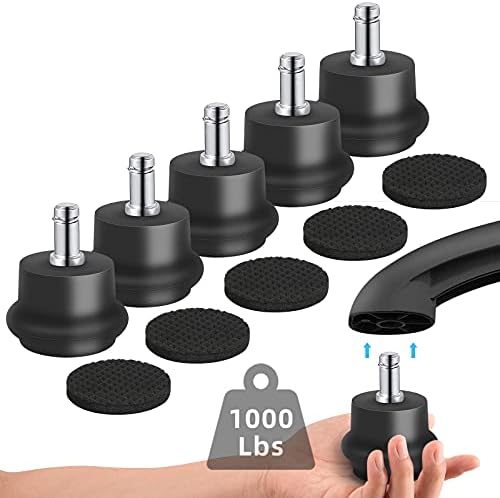 Omyoffice Chair Wheel Bell Glides Set of 5,1000LBS, Fixed Feet Replacement