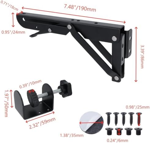 KUMGROT Keyboard Tray Under Desk Support Bracket, Clamp On Desk Extender
