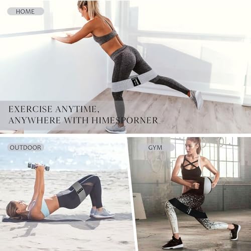 HIMESPORNER Wide Fabric Resistance Bands for Working Out 3 Level