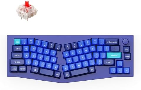 Keychron Q8 Wired Custom Mechanical Keyboard Knob Version, 65% Alice Layout QMK/VIA Programmable with Hot-swappable Gateron G Pro Red Switch Double Gasket Compatible with Mac Windows Linux (Blue)