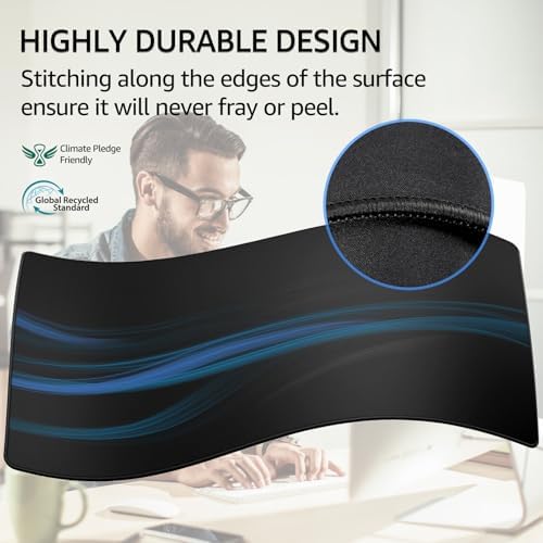 KTRIO Large Gaming Mouse Pad Desk Mat for Gamer, 31.5" x 15.7", Black, XXL