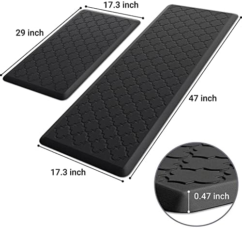 Kitchen Mat 2 PCS Cushioned Anti-Fatigue Floor Mat Standing Mat for Kitchen