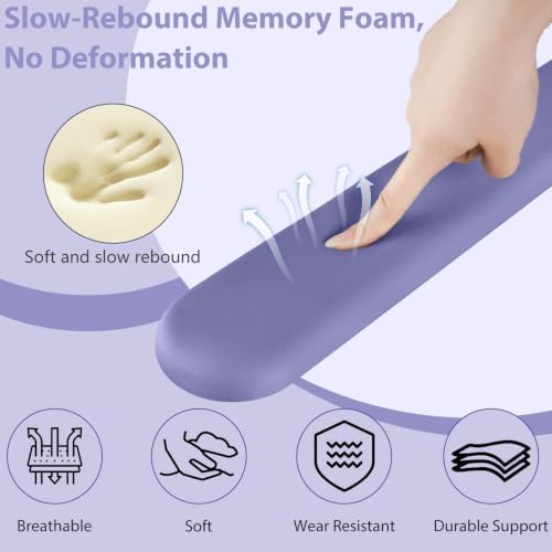 Sushret Mouse Pad and Keyboard Wrist Rest, 3-in-1 Mouse Pad Set, Lavender