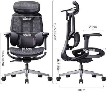 Hbada E3 Air Ergonomic Office Chair, 3-Zone Lumbar Support, Comfy Home Office Chair with Auto Recline, 4D Headrest & Armrests, 140° Tilt for Work & Relax, Obsidian Black
