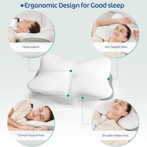 JOYENERGY Ergonomic Memory Foam Cervical Pillow for Neck and Shoulder Pain