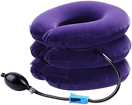 RUNZI Cervical Neck Traction Device Inflatable Neck Stretcher, Easy to Use for Chronic Neck and Shoulder Pain Relief Traction Spine Alignment, Neck Cervical Brace