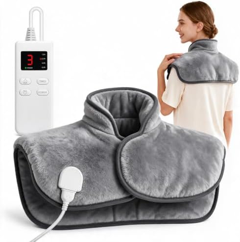 Neck and Shoulder Heating Pad, Heat pad for Back Pain Relief Period Cramps