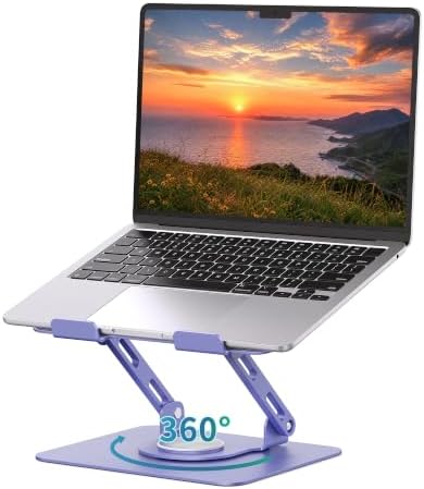 SOUNDANCE 360 Rotating Laptop Stand, Adjustable Riser,10-17", Purple