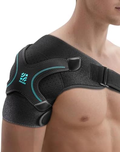 Shoulder Brace, Rotator Cuff Support and Arm Sling for Pain Relief & Injury Recovery, Breathable Compression Sleeve for Strain & Dislocation Prevention, Adjustable for Left and Right Arm, Men & Women