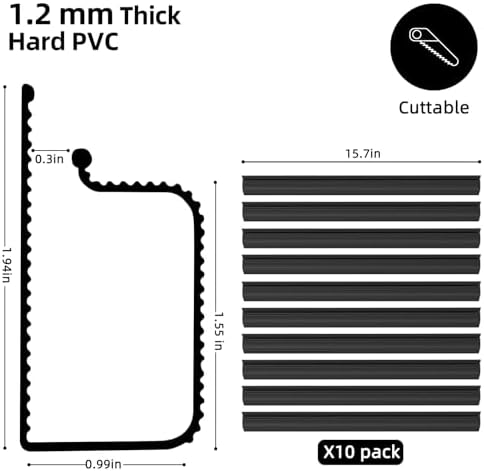 YECAYE 157in Cable Management Cord Organizer, Cable Raceway, Black