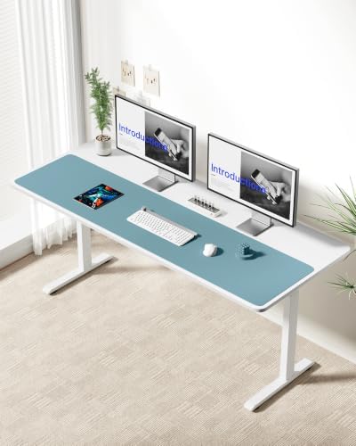 YSAGi Leather Desk Protector, Office Mat, Large Mouse Mat, Non-Slip PU Leather Blotter, Laptop Desk Mat, Waterproof Writing Pad for Office and Home(Aquamarine, 55" x 17.2")