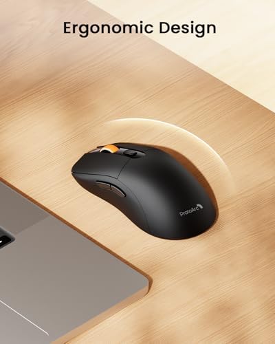 ProtoArc EM15 USB C Mouse, Bluetooth Wireless Mouse for MacBook, Black