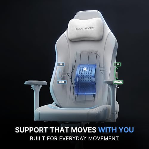 Blacklyte Athena Pro Gaming Chair, White Leather