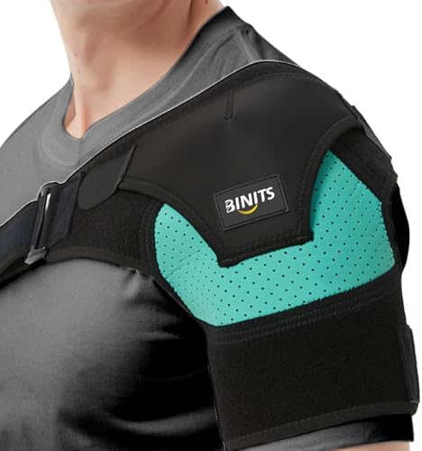 Shoulder Brace for Torn Rotator Cuff, Tendonitis, Shoulder Pain Relief, Dislocation, Adjustable Arm Sling Shoulder Support Fit Sleeve Wrap for Men & Women（Mint S-M）