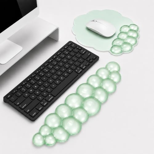 Cloud Gel Wrist Rest Set for Keyboard and Mouse – Ergonomic Wrist Support for Keyboard & Mouse Pad – Non-Slip Desk Wrist Support for Computer, Laptop & Gaming (Green)