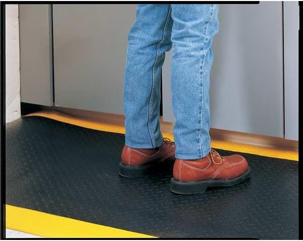 NoTrax 413 Blade Runner Safety/Anti-Fatigue Mat with Dyna-Shield PVC Sponge, 3' Width x 5' Length x 1/2" Thickness, Black