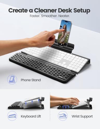 Vaydeer 3-in-1 Keyboard Wrist Rest with Keyboard Stand and Phone Stand