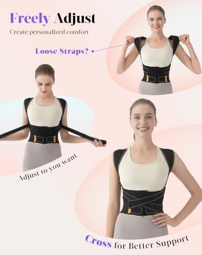 Posture Corrector for Women and Men, 5x Enhanced Support Back Brace, Large