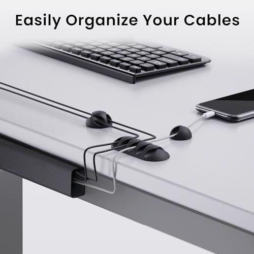 Eveo Desk Cable Management Kit - Under Desk Cord Organizer with Cable Raceway, Sleeve, Adhesive Clips
