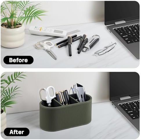 Remote Control Holder Pen Pencil Holder Desk Organizer Caddy(Green)
