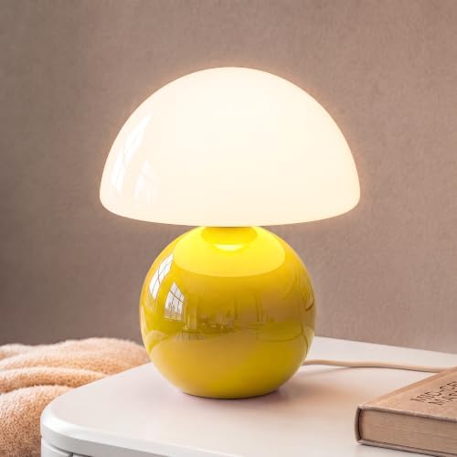 Dawnwake Mushroom Lamp Table Lamp for Bedroom-Small Desk Table Lamps,Yellow
