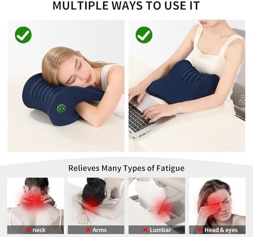Ergonomic Office Chair Headrest, Adjustable Neck Support Pillow with Removable Washable Cover, Universal Head Rest Attachment for Office Chairs, Wheelchairs, Desk Chair Napping (Navy Blue)