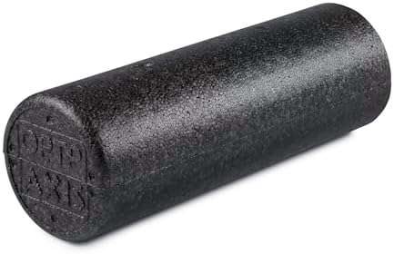 OPTP AXIS Firm Density Foam Roller – Round, Black, 18"L X 6"