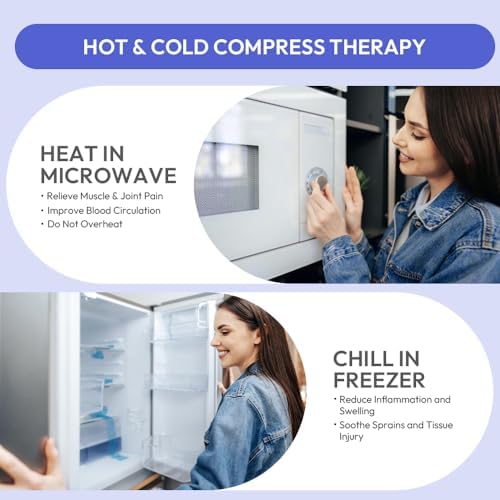 Microwavable Heat Pad for Neck and Shoulders, Warm Compress Wrap, Grey