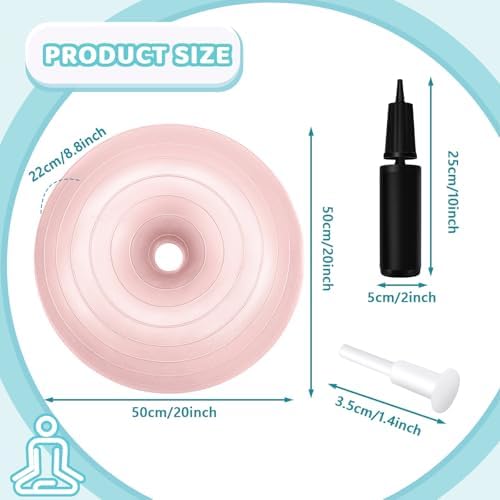 Lewtemi 1/2/3 Pcs Flexible Seating for Classroom Elementary 20 Inch Yoga Ball Chair for Kids Wobble Chair for Sensory Kids Large Donut Ball Seats with Inflator for School Office