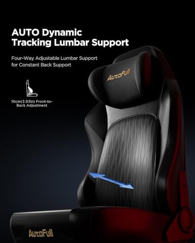 AutoFull M6 Gaming Chair, Ergonomic Office Chair with Ventilated Heating, AUTO Dynamic Tracking Lumbar Support, 6D Adjustable Armrests and Footrest