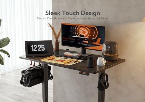 Claiks Electric Height Adjustable Standing Desk, 40x24 Inch, Black