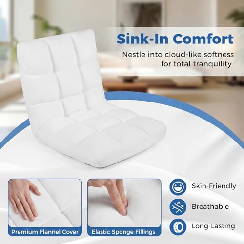 COSTWAY Floor Chair, 14 Positions Adjustable Floor Gaming Chair