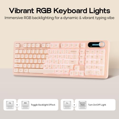 MechLands M98 Silent Office Keyboard with Number Pad, 3 Modes Wireless