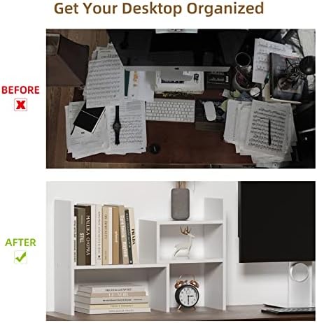 TY ARTS & CULTURE Expandable Wood Desktop Organizer Countertop Bookshelf